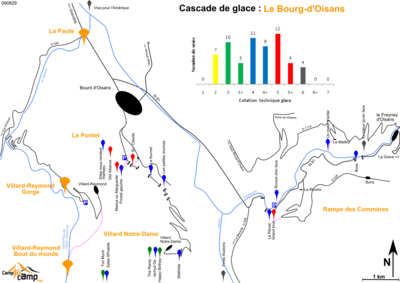 Cascades de glace : Le Bourg-d'Oisans