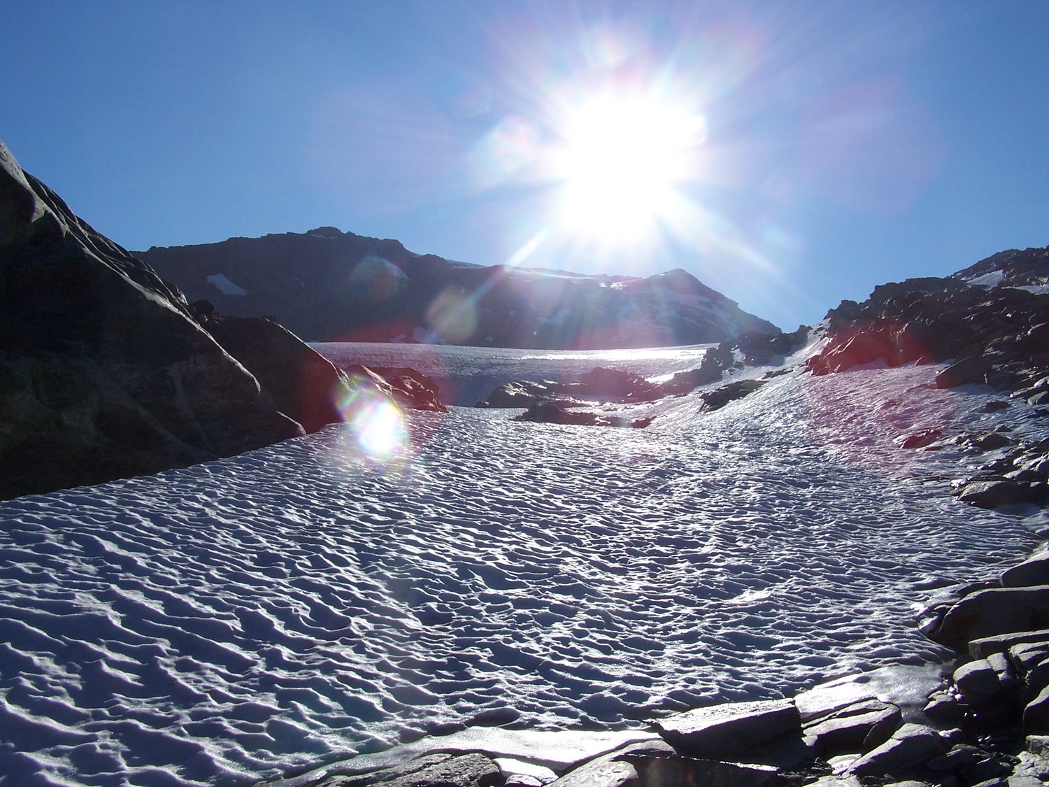 Vu sur la pointe franscecetti sur le glacier du grand méan
