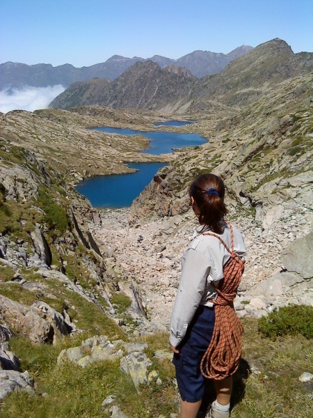Vue des lacs Estelat depuis la Coume Estrète