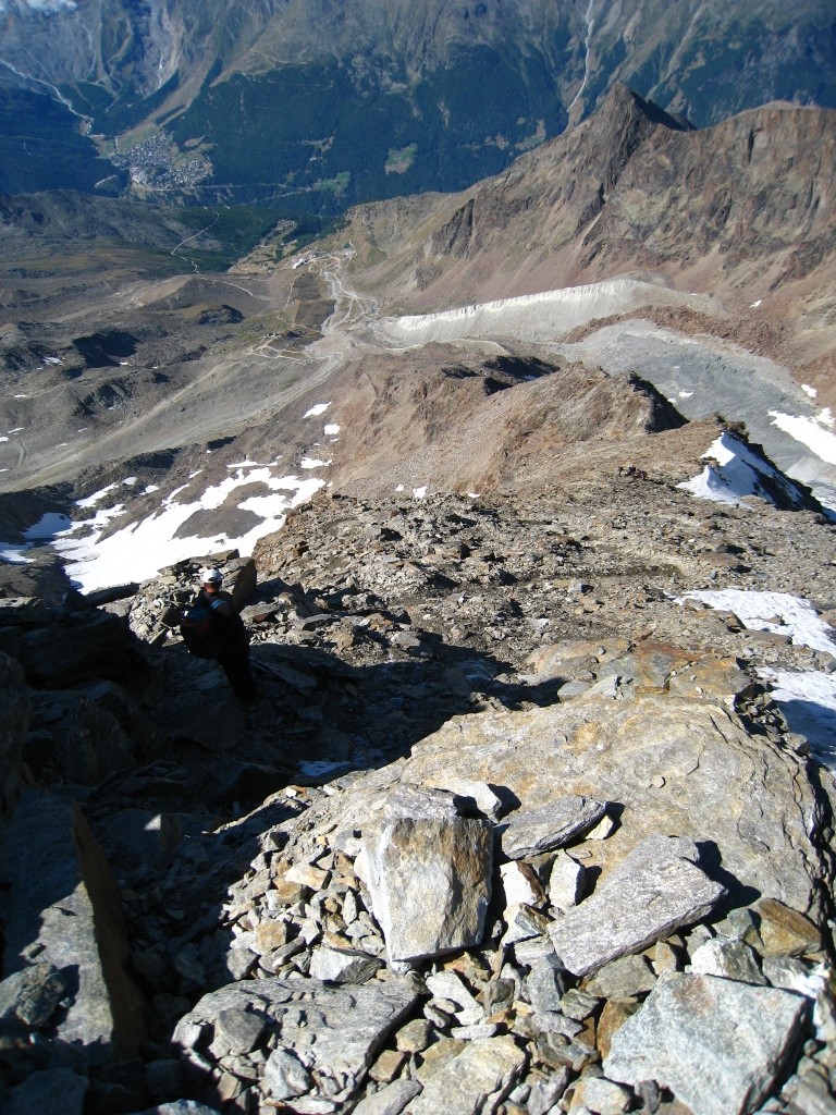 L'arête vue du sommet