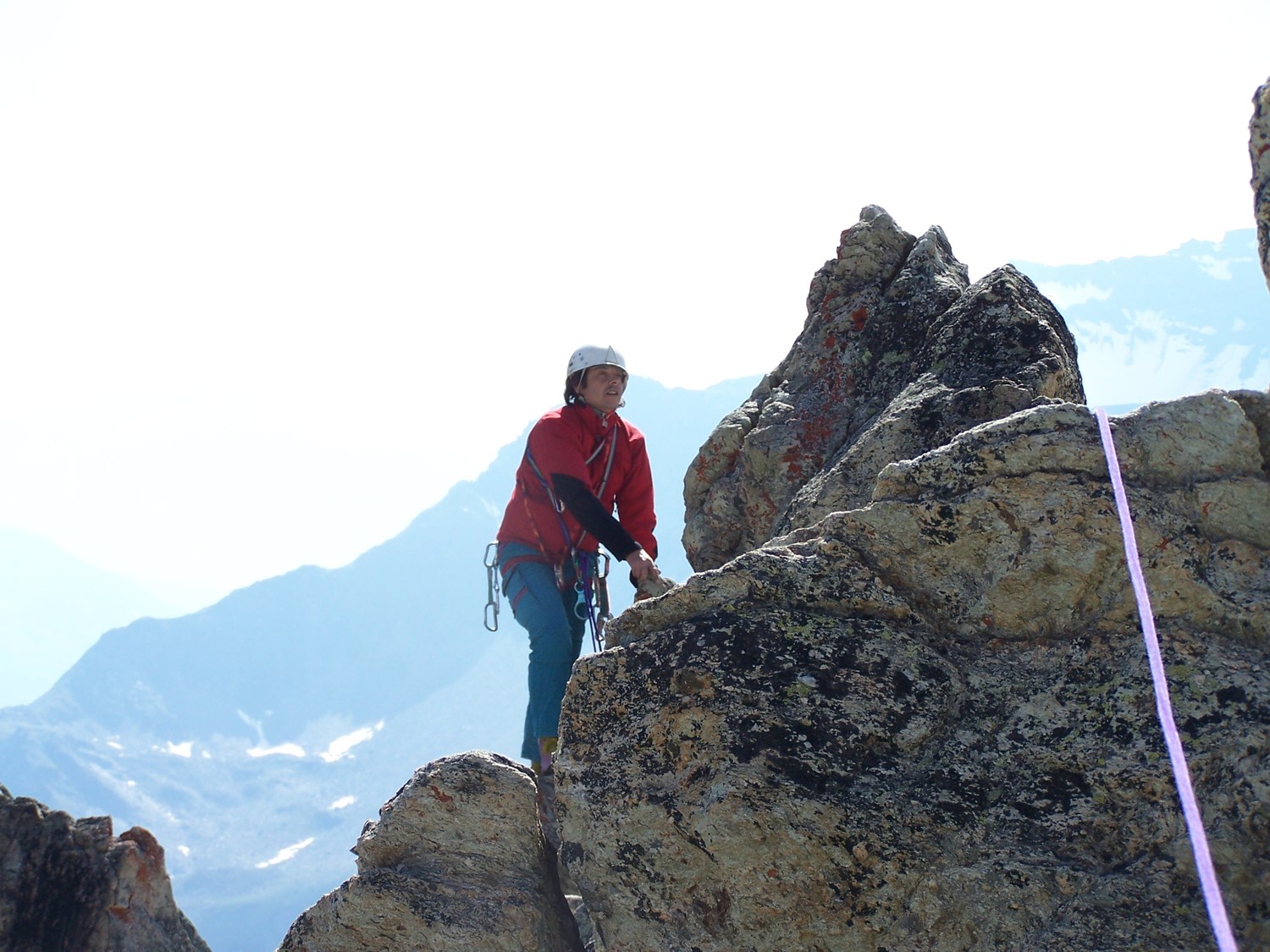 Jérôme sur l'arête S, aig.Doran