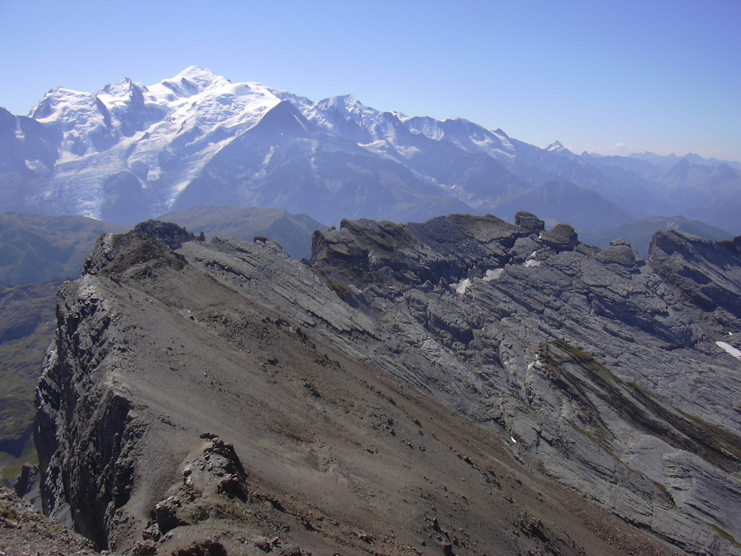 Les Fiz et le Mont blanc du sommet