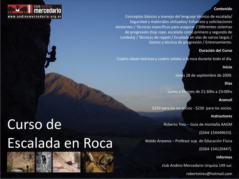 Curso escalada del Club Andino Mercedario 2009