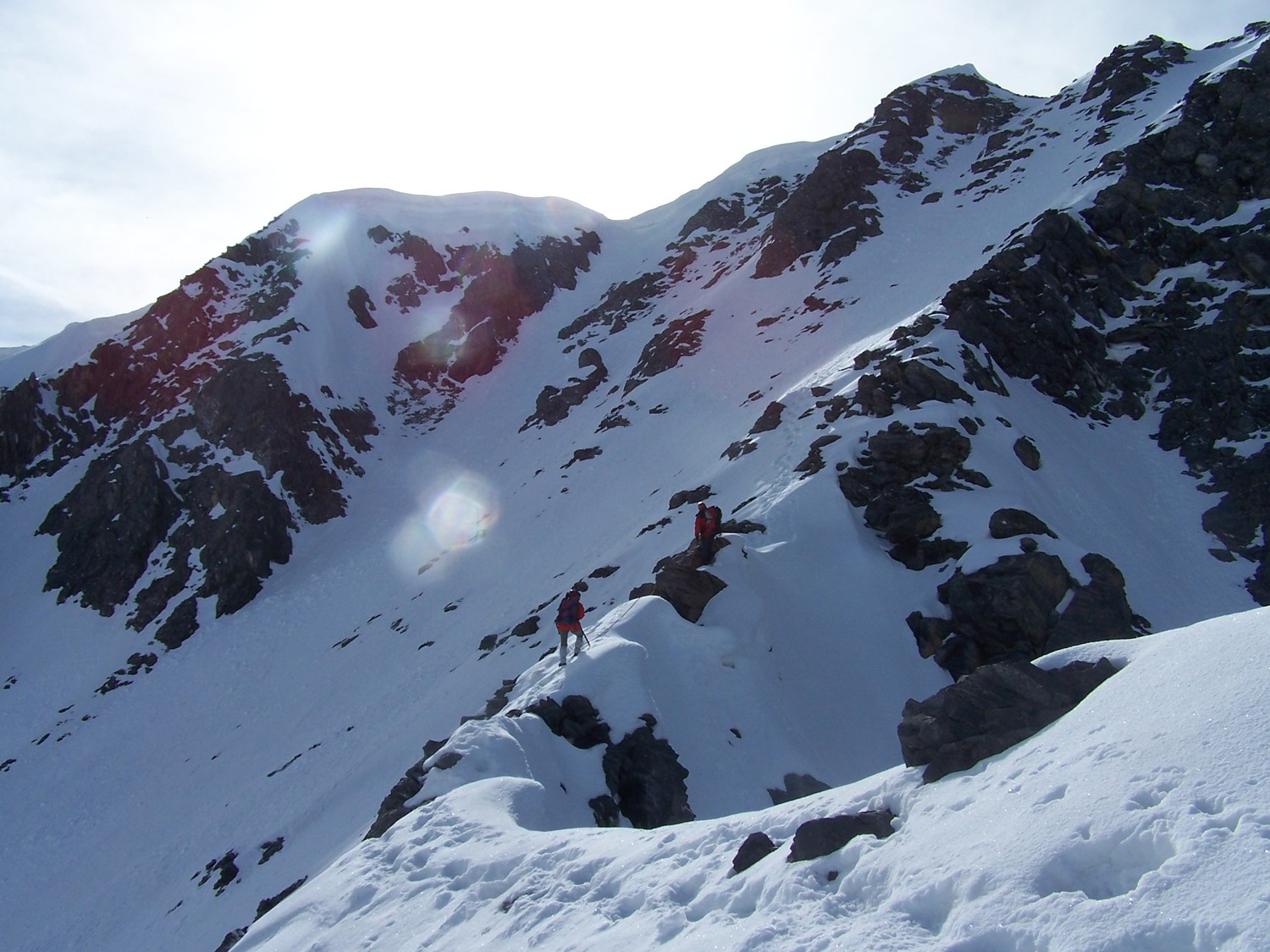 Sous la Fournache on récupère le couloir de la face Nord de la Fournache