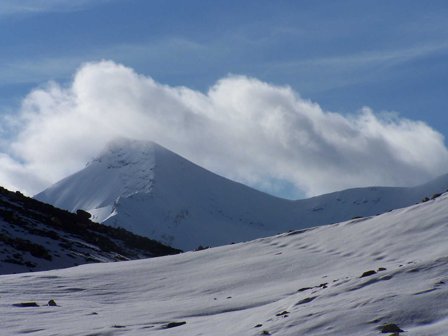 La face NE de la grande Aig.Rousse vue sous le glacier de Bassagne
