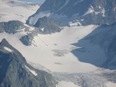 partie finale du glacier de Pièce vers les Vignettes partie finale du glacier de Pièce vers les Vignettes