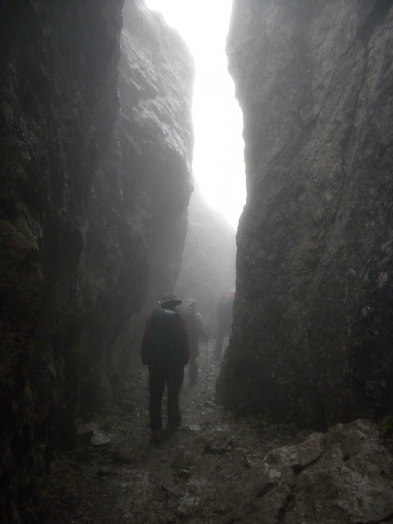 Descente sur Vallesinella, sous la pluie