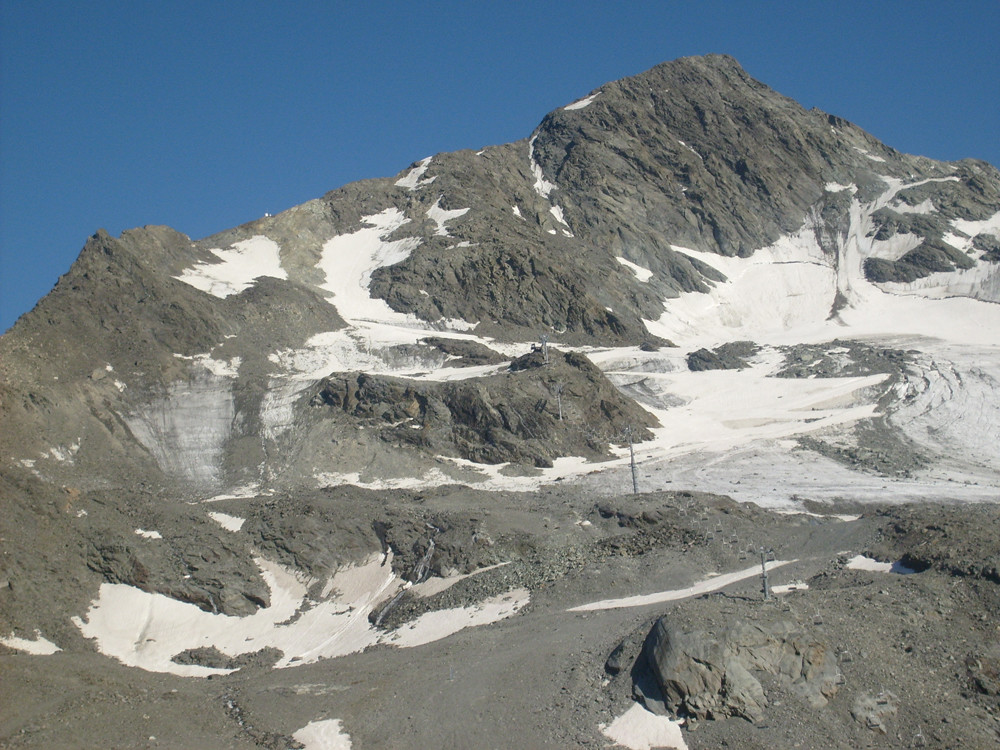 La vue sur les 3/4 de la course à partir du glacier