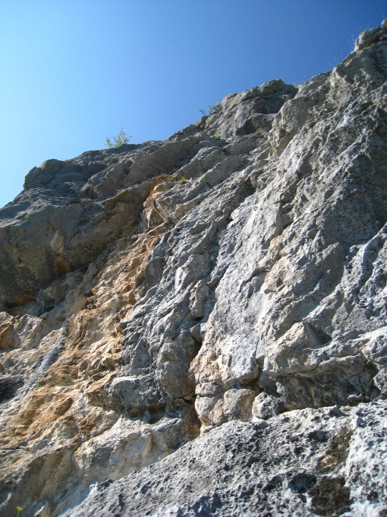 Le pas de 6a, au niveau de la fissure centrale