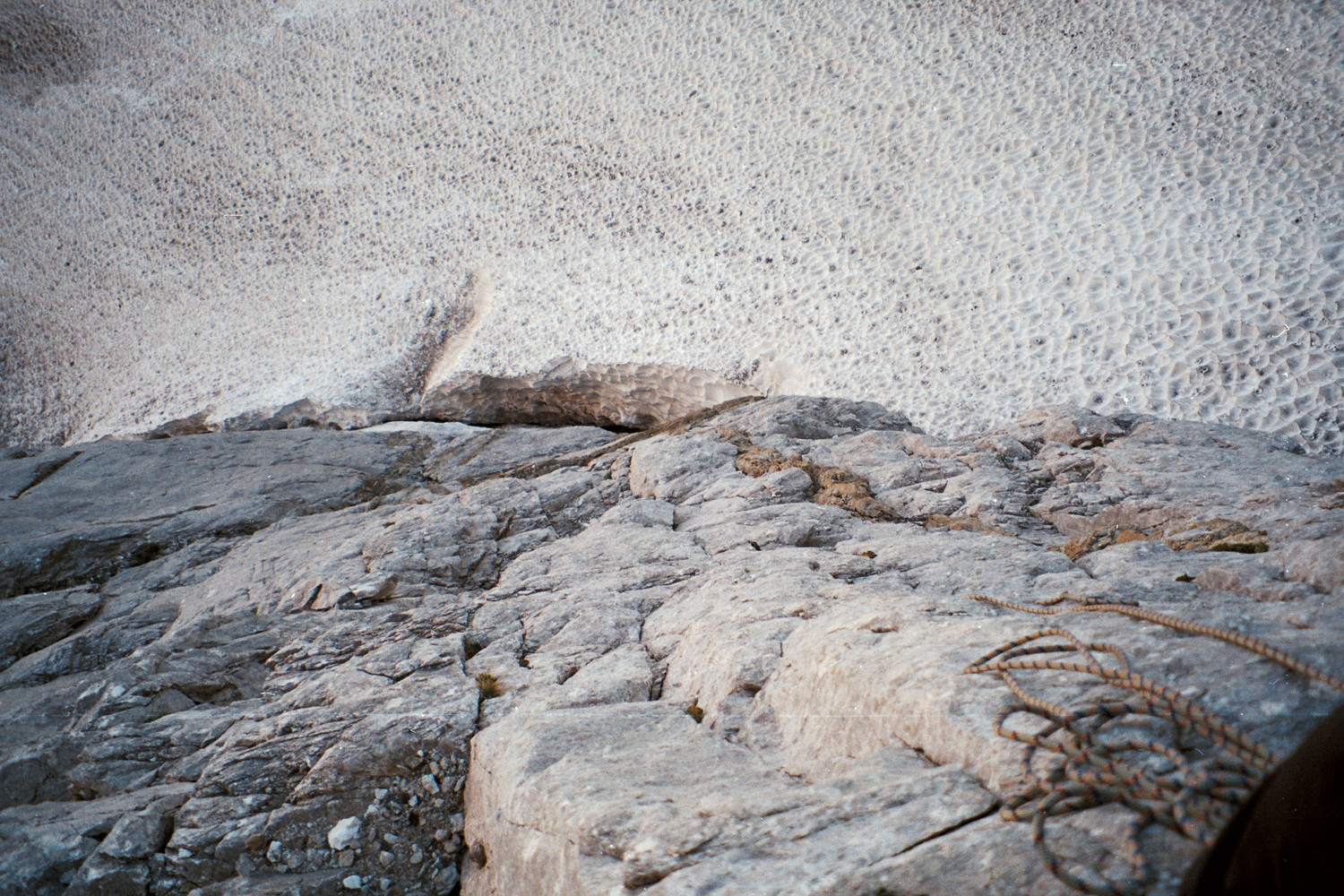 Début voie, rimaye et glacier