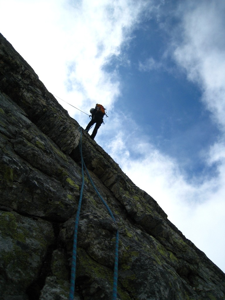 Dans les rappels du clocher (2x35m pour nous)