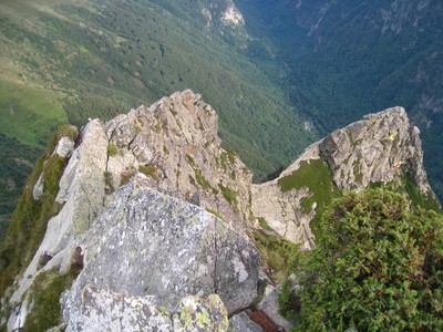 De G à D, l'Arête Est (section sommitale), la Taillante et la Main