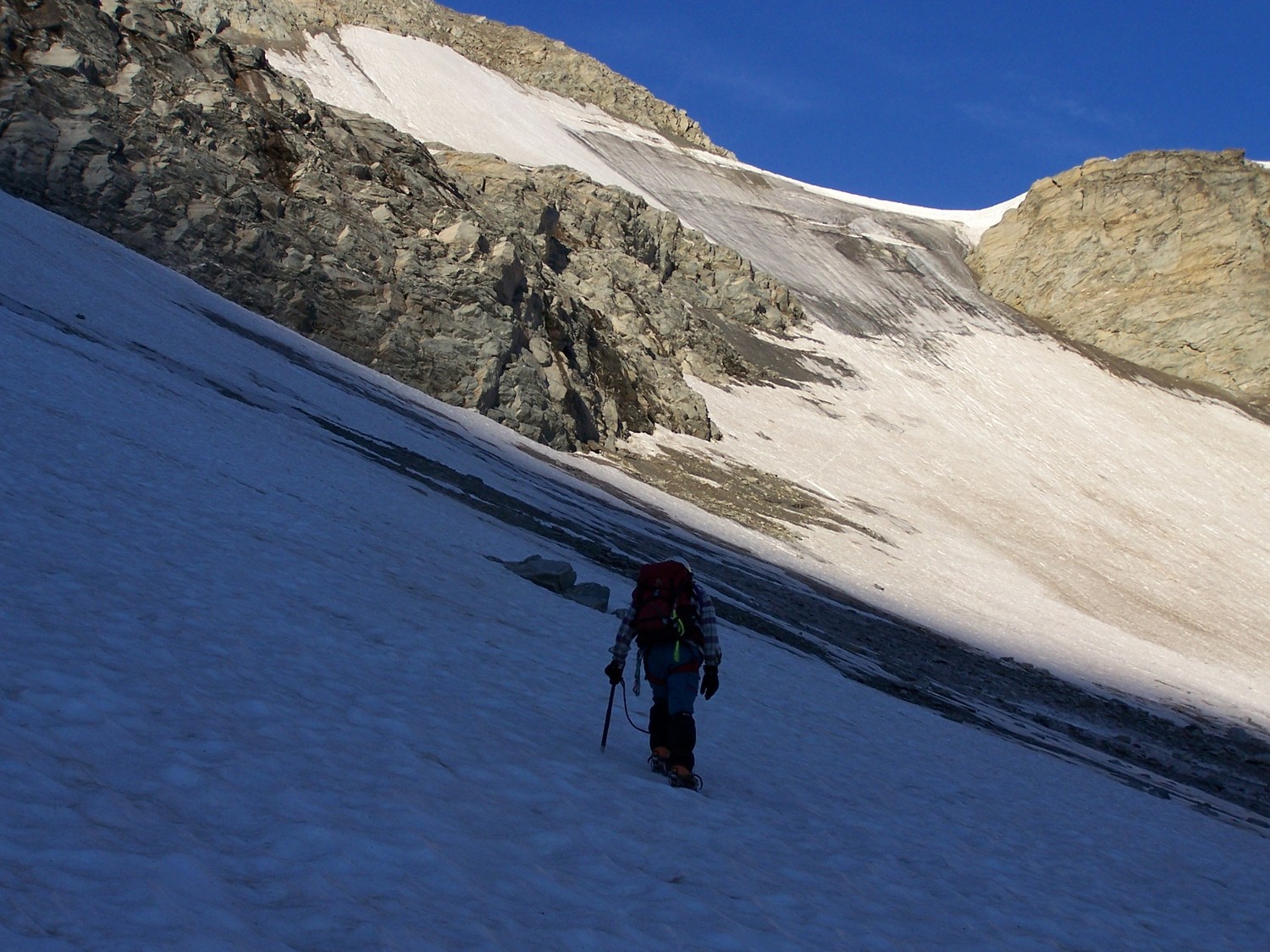 Jérome sur le glacier d'Ambin au pied de la face N d'Ambin