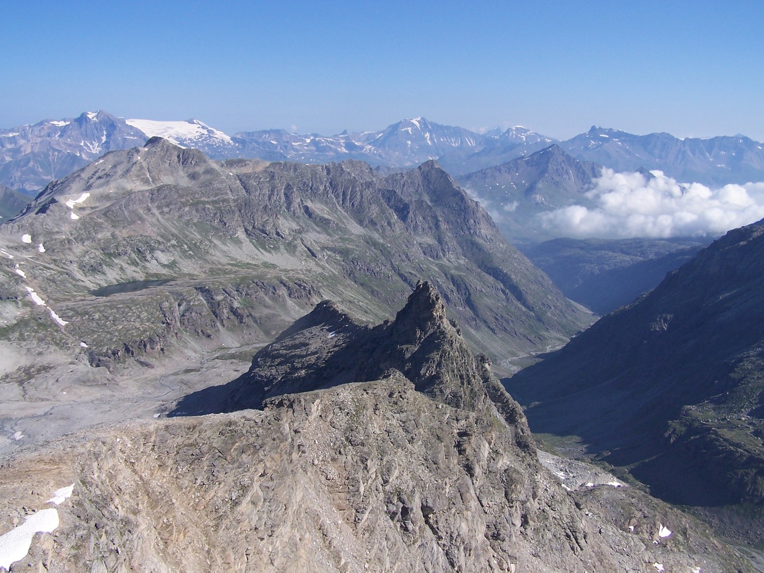 Gd Cordonnier, vallon d'Ambin, Vanoise vu du sommet de la Pte d'Ambin