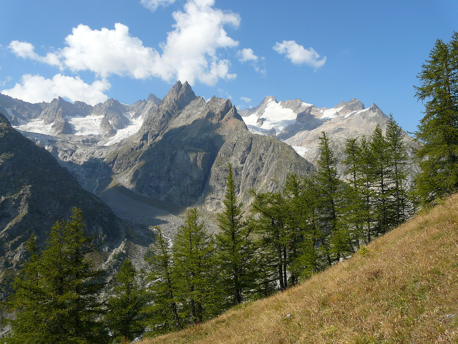 Les aiguilles Rouges de Triolet (au centre)