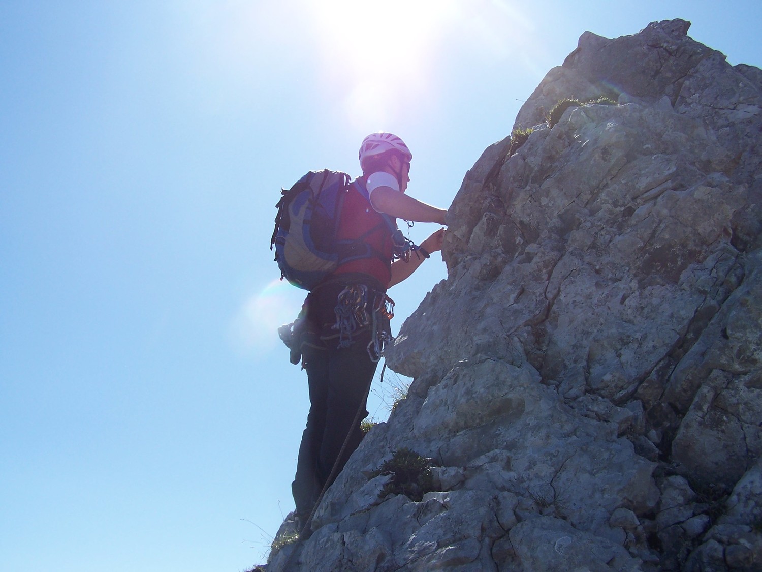 Nico dans l'arête à Marion