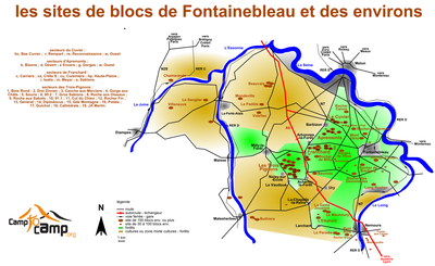 Principaux sites de blocs de Fontainebleau (version 12/09/09)