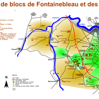 Principaux sites de blocs de Fontainebleau (version 12/09/09)