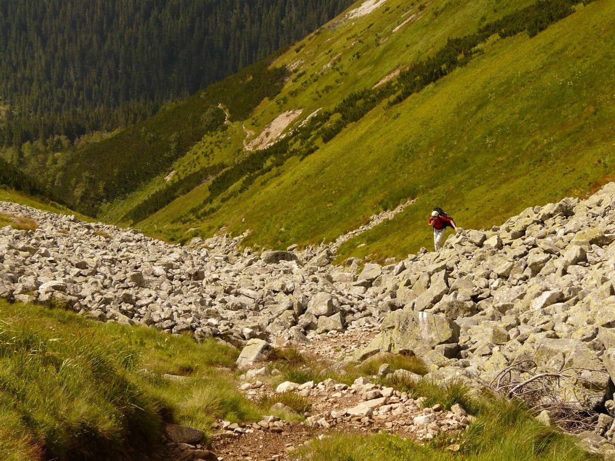 En montant au Hrubý vrch par la vallée Jamnícka
