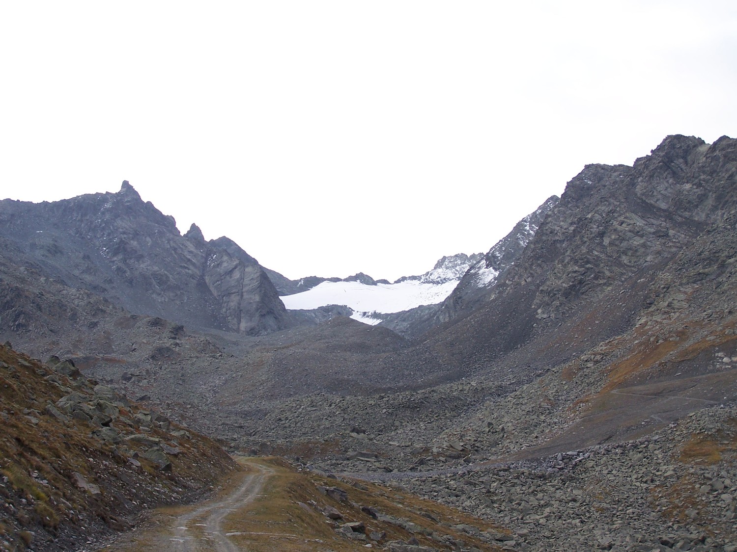 Aiguille, col et glacier du borgne depuis le vallon du borgne