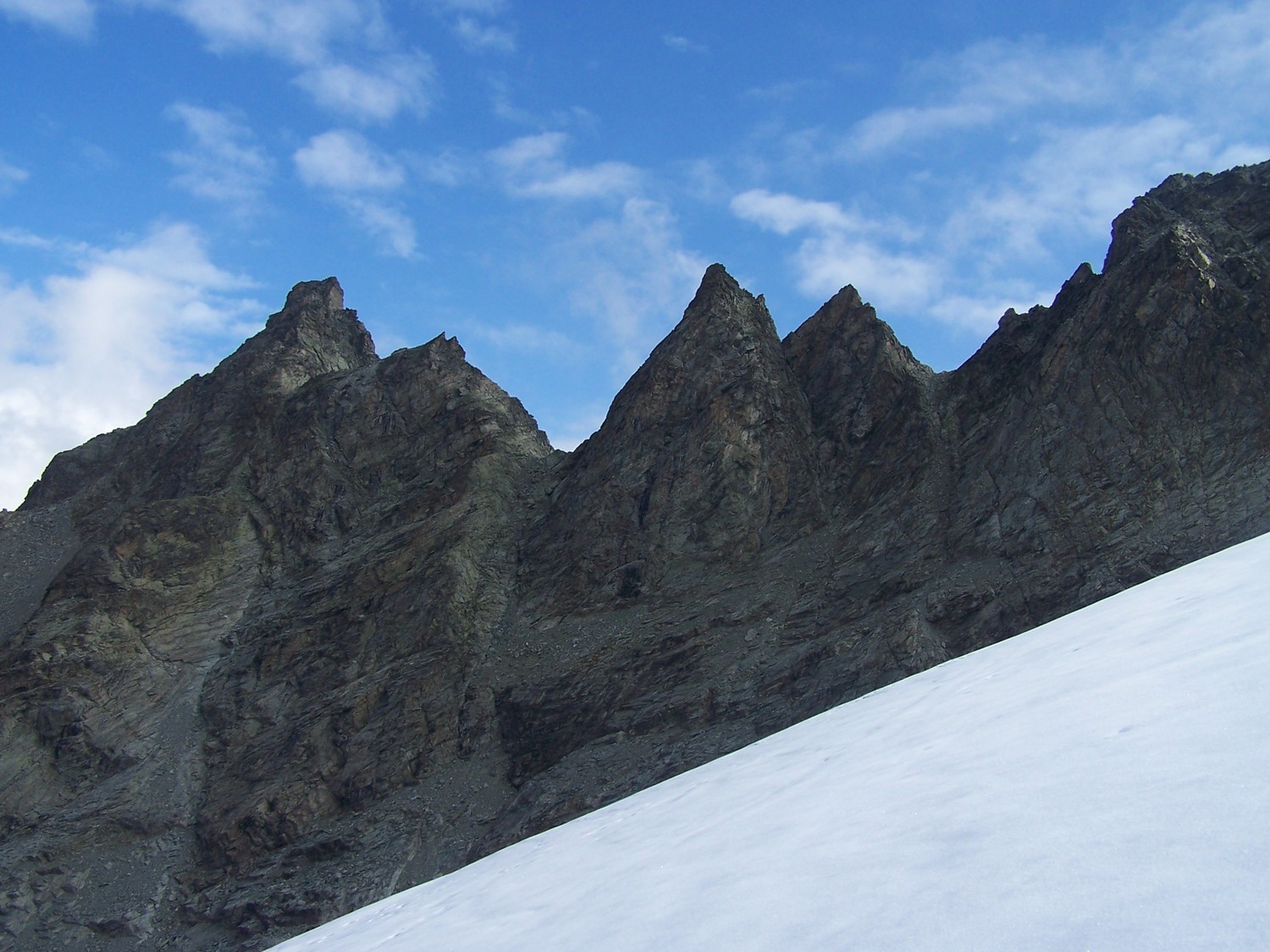 Aiguilles du Borgne vues du glacier du Borgne