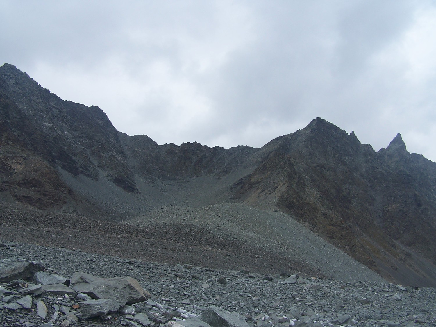 Versant sud (gébroulaz) du col du Borgne