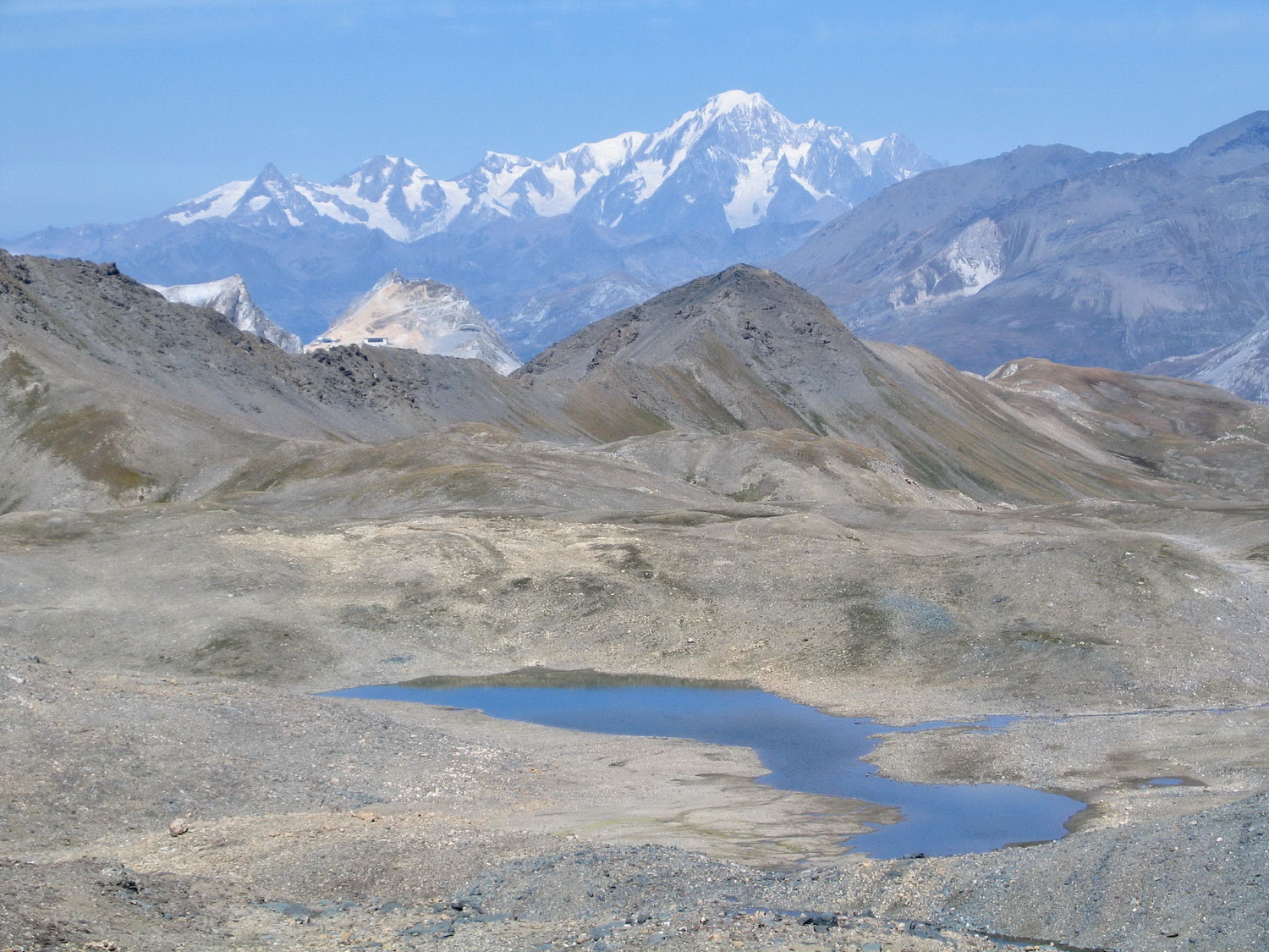 le plateau glaciaire et le mt blanc