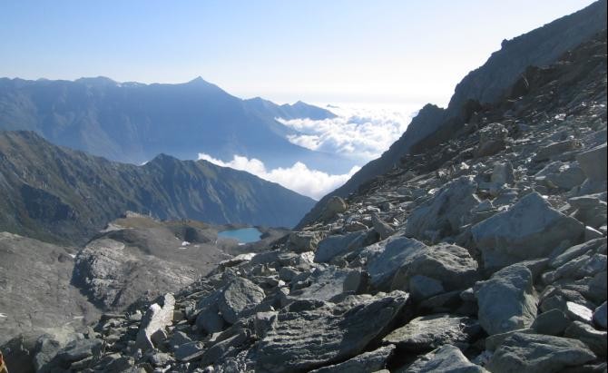 au col(3161m) -vue vers Italie