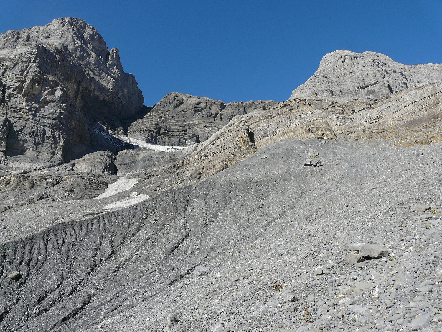 Terrain morainique sous le col du Ruan