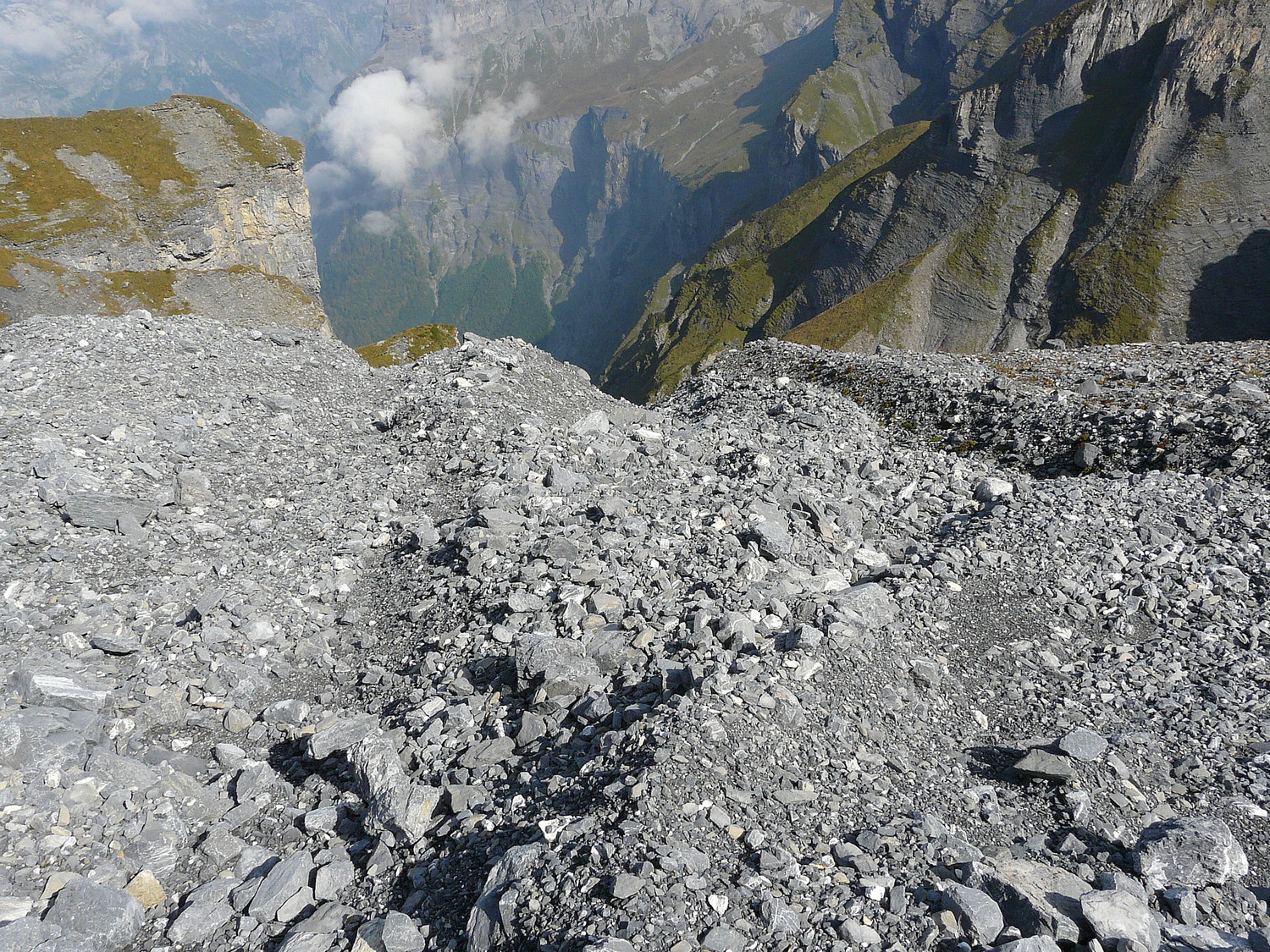 Rochers prêts à descendre jusqu'au Fer à Cheval