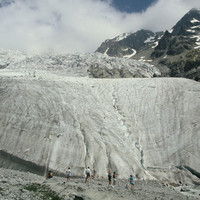Langue terminale du glacier Blanc - juillet 1987
