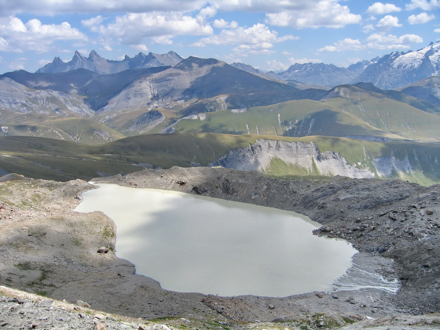 lac et glacier des quirlies, de la moraine