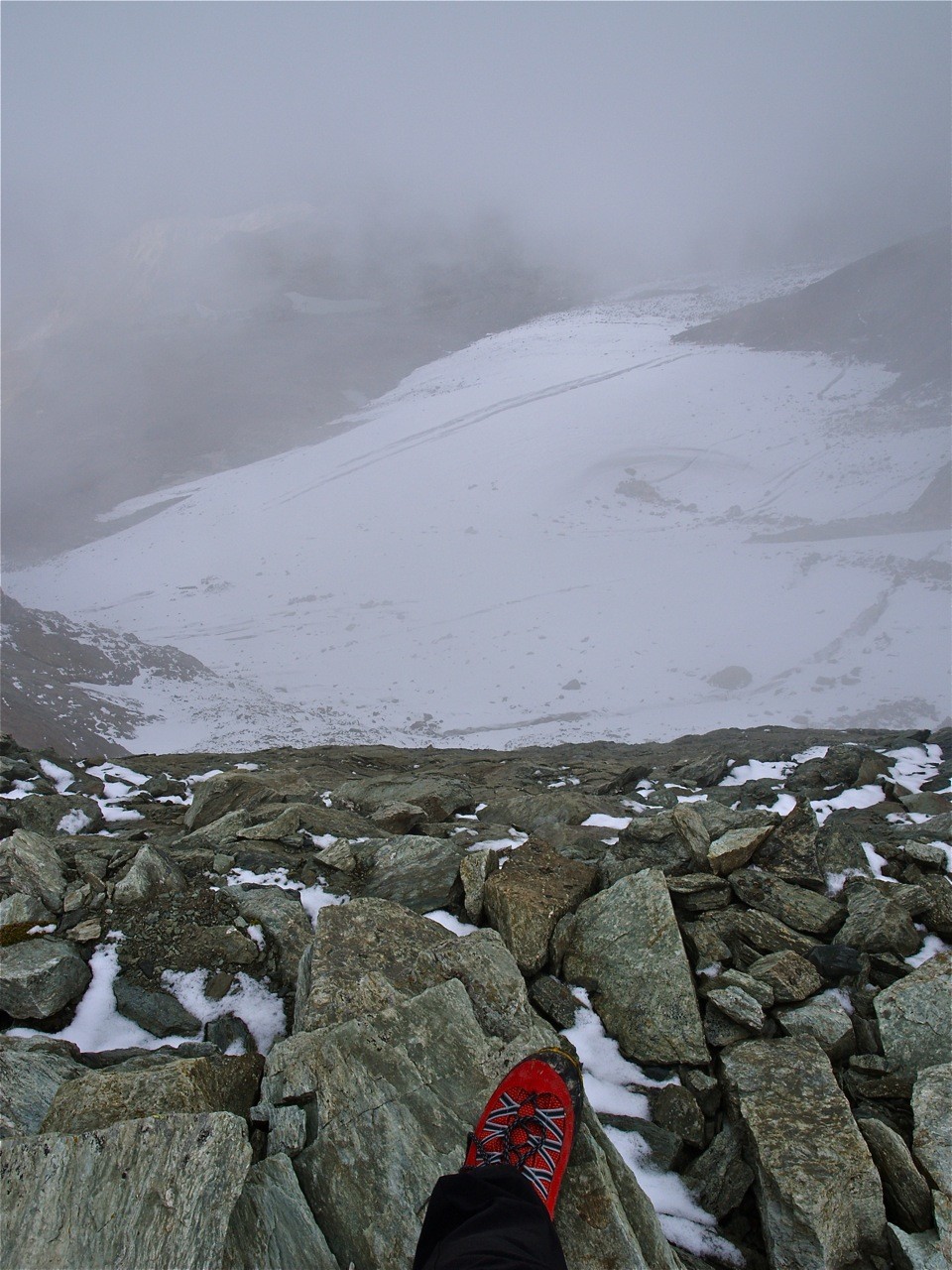 Au niveau du col de la chiaupe avec le glacier en dessous