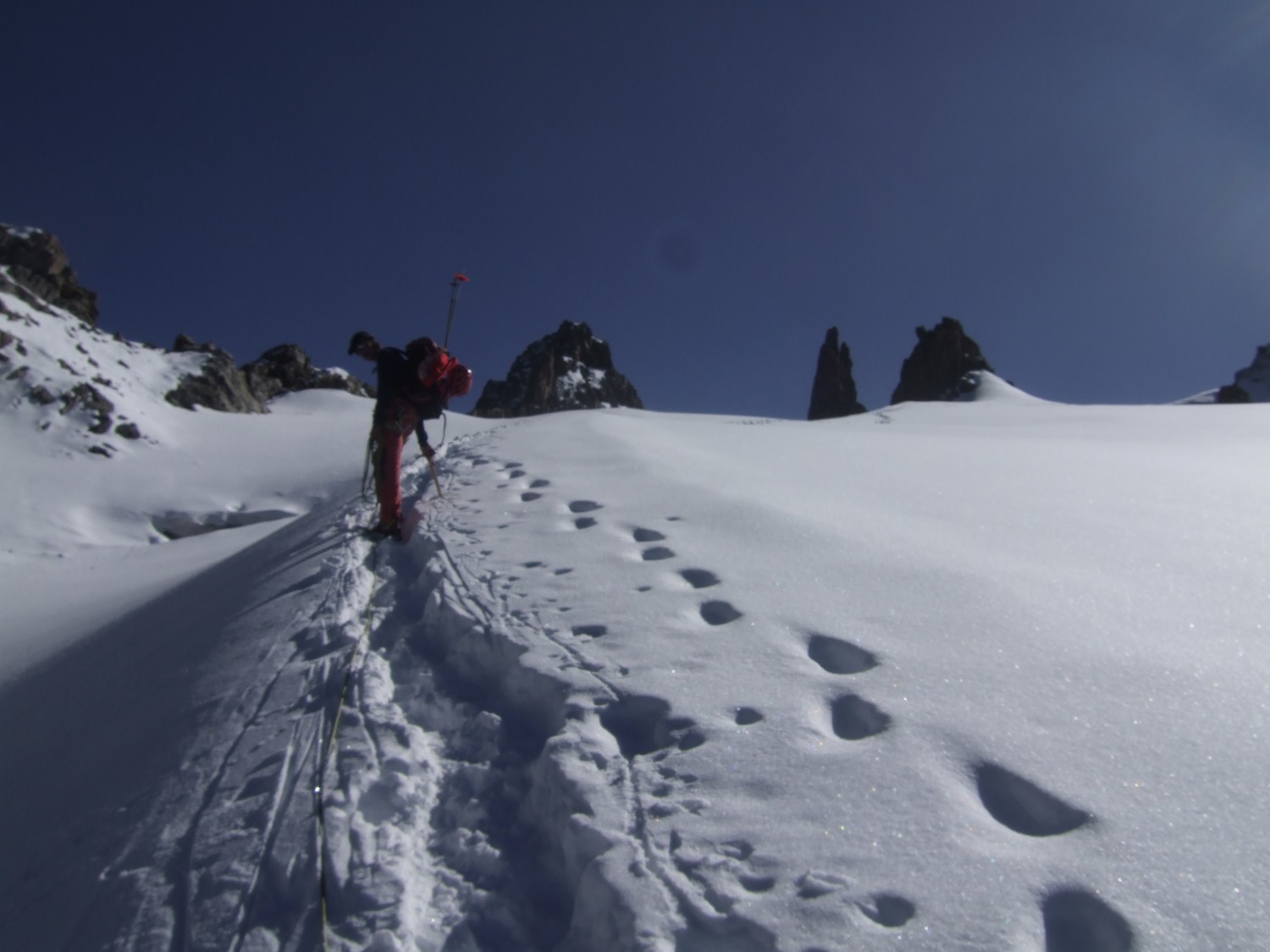 Montée sur le glacier du Tabuchet vers 3250m