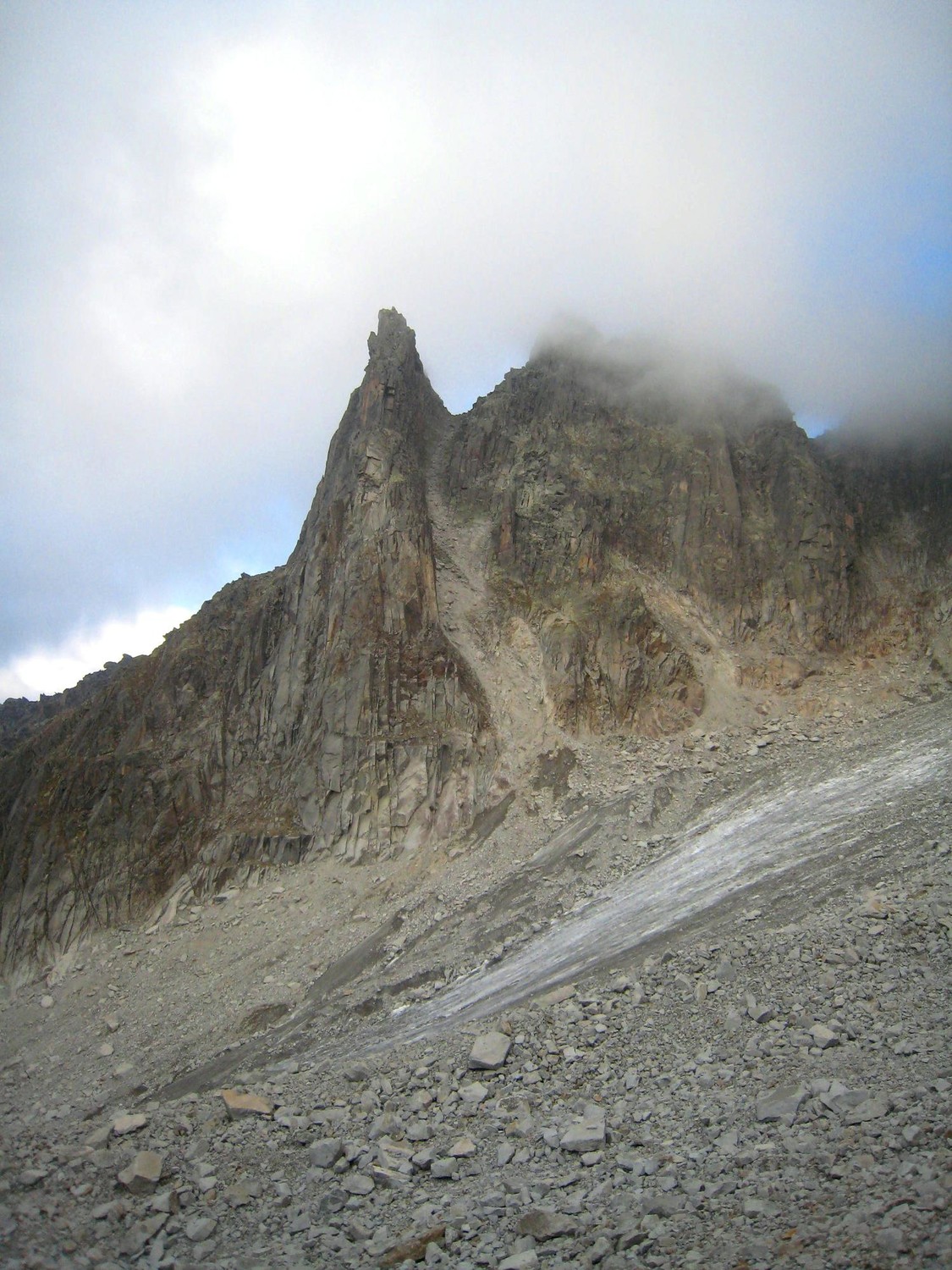 L'M, le couloir de la Bûche et le glacier des Nantillons