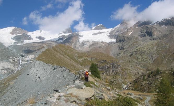 progression sur la moraine