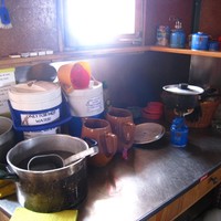 Bivouac du Col Dt blanche, coin cuisine bien équipé !