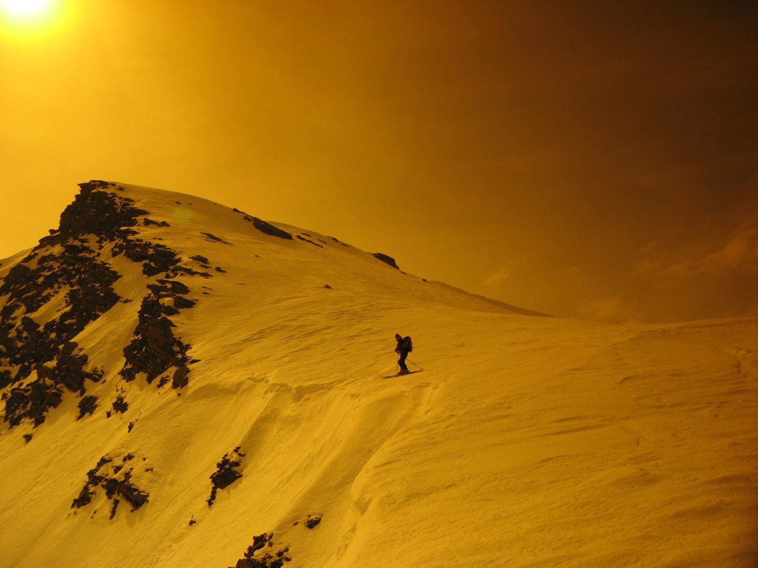 Arête sommitale - Départ couloir