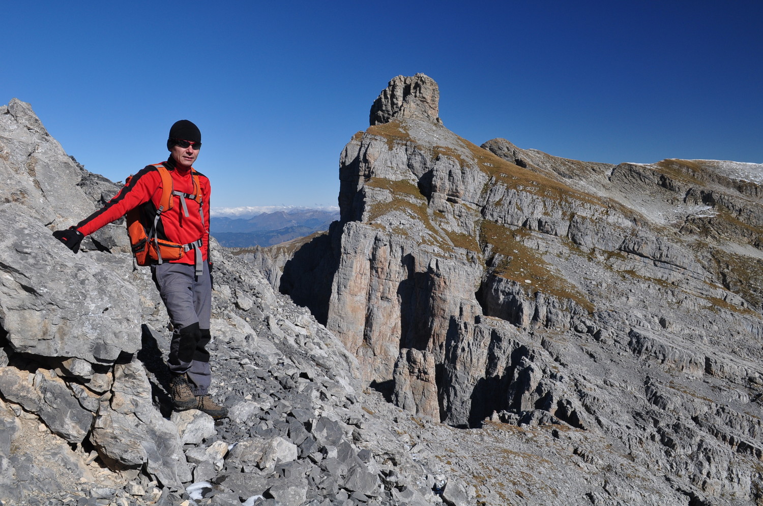 Thomas sur fond d'Aiguille Rouge !