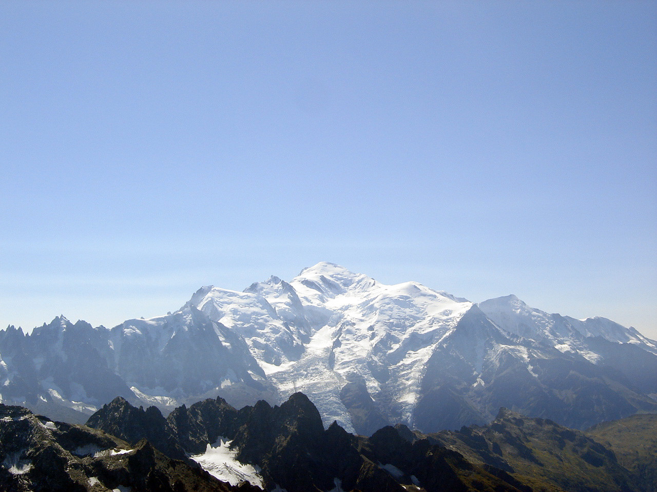 Panorama sur Massif du Mont-Blanc : Classique ! Observation du prochain objectif: Mont Blanc du Tacul