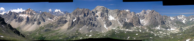 Panoramique face Est des Cerces, vu des Lacs de la Madeleine Panoramique face Est des Cerces, vu des Lacs de la Madeleine