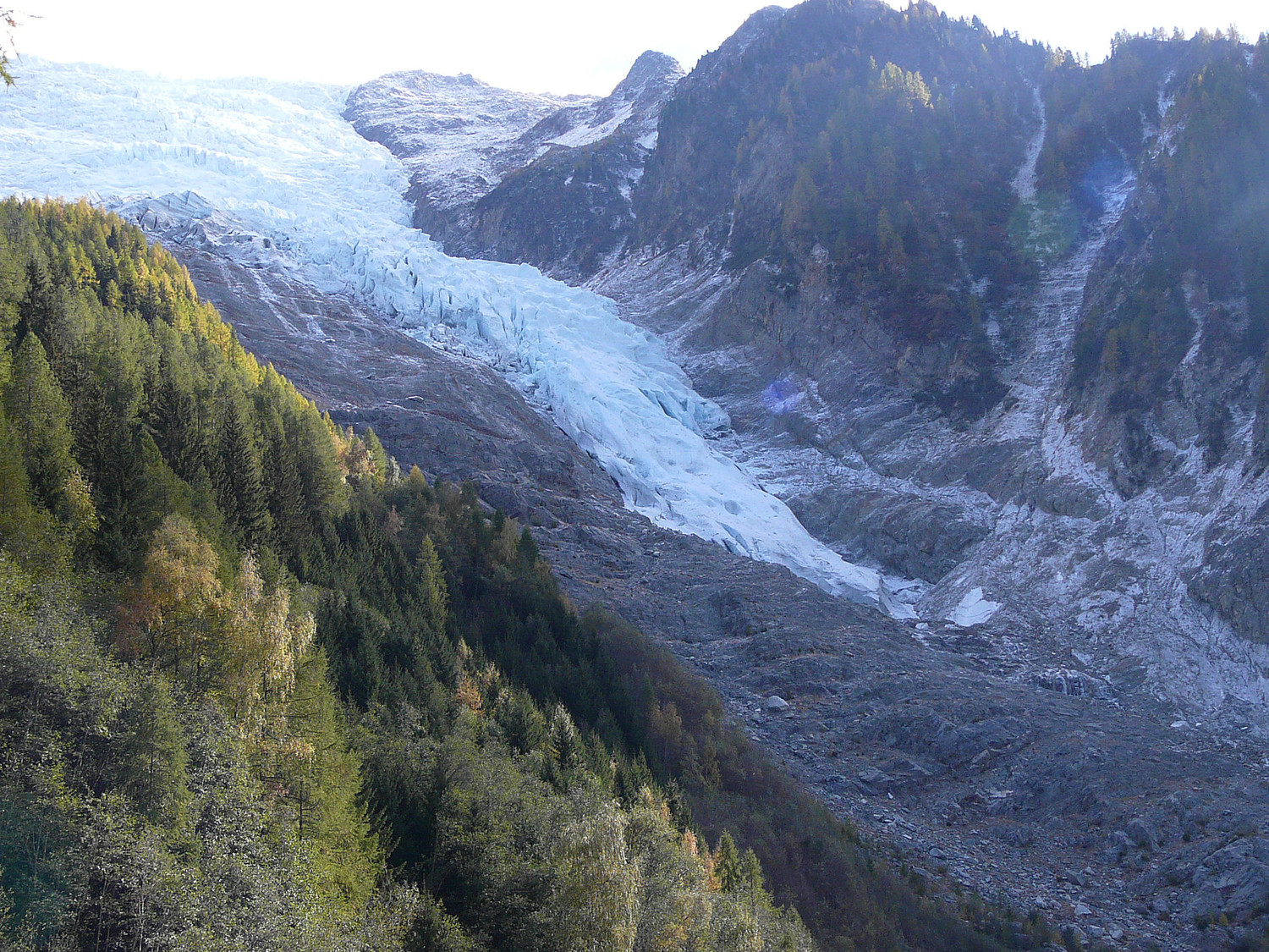 Glacier des Bossons : Bilan de l'été 2009 moins 30m