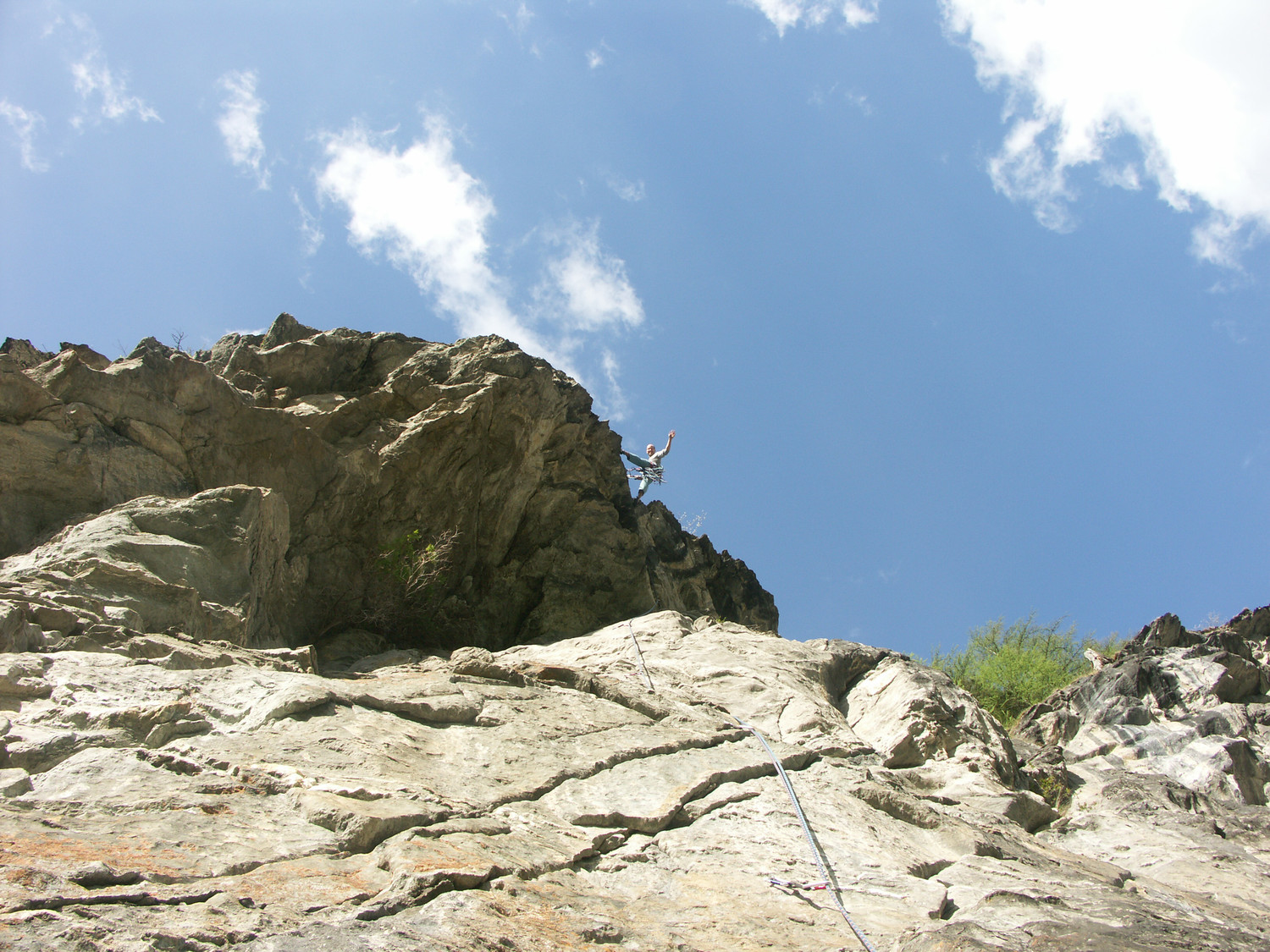 Alain en tête à falaise du Pont Baudin