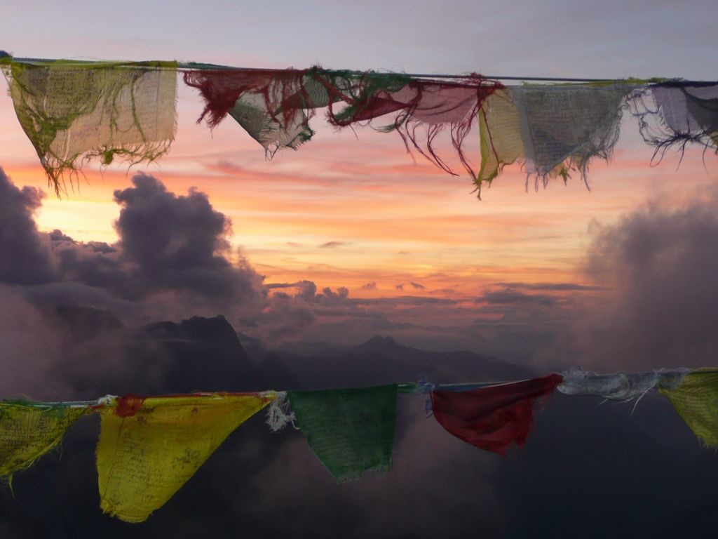 drapeaux de prières de la cabane rossier