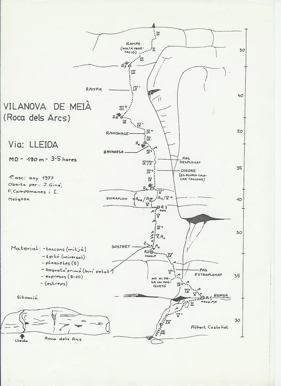 Topo Vilanova de Meià - Roca dels Arcs : Lleida