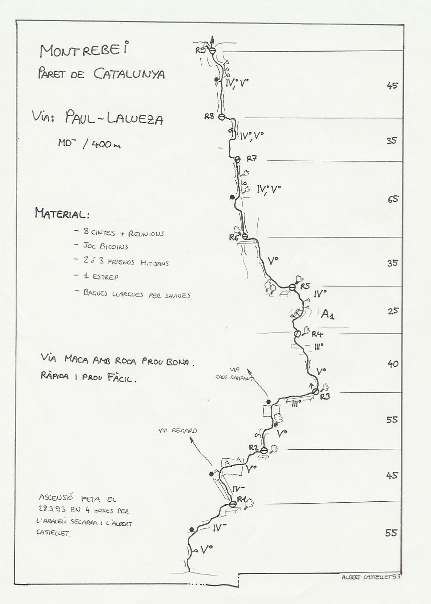 Topo Montrebei - Paret de Catalunya : Paul Lalueza