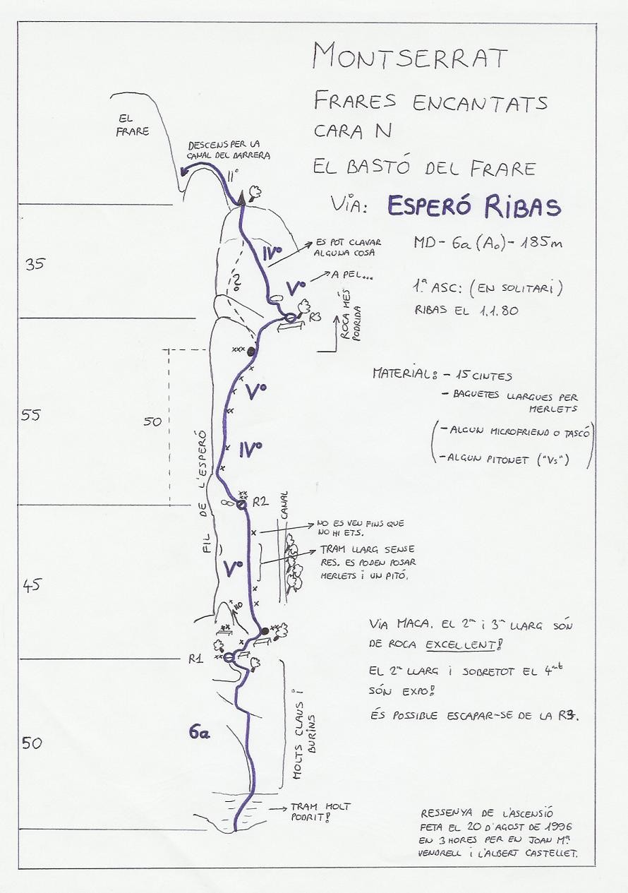 Topo Montserrat - Frares Encantats, Espero Ribas