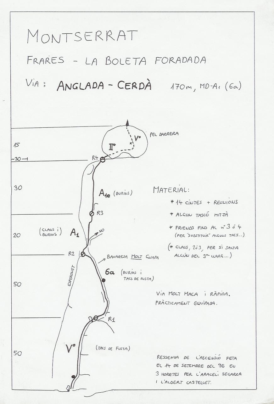 Topo Montserrat - Frares Encantats, Anglade Boleta Foradada
