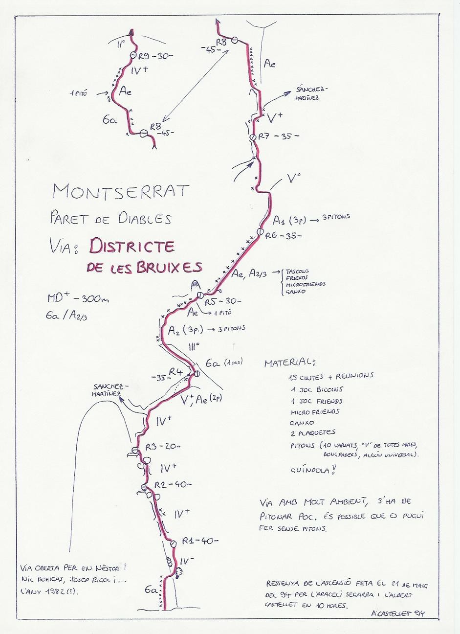 Topo Montserrat - Paret de Diables : Directe de les Bruixes
