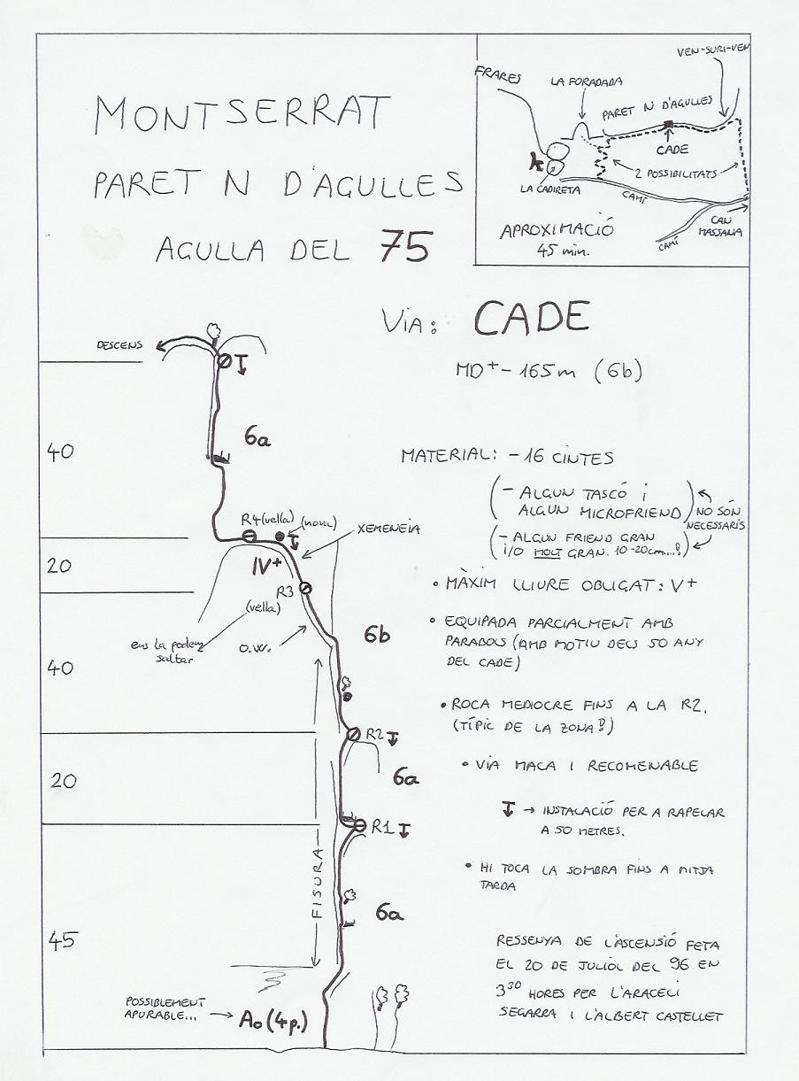 Topo Montserrat - Paret N d'Agulles : Agulla del 75, CADE